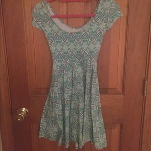 Teal Tribal Skater Dress